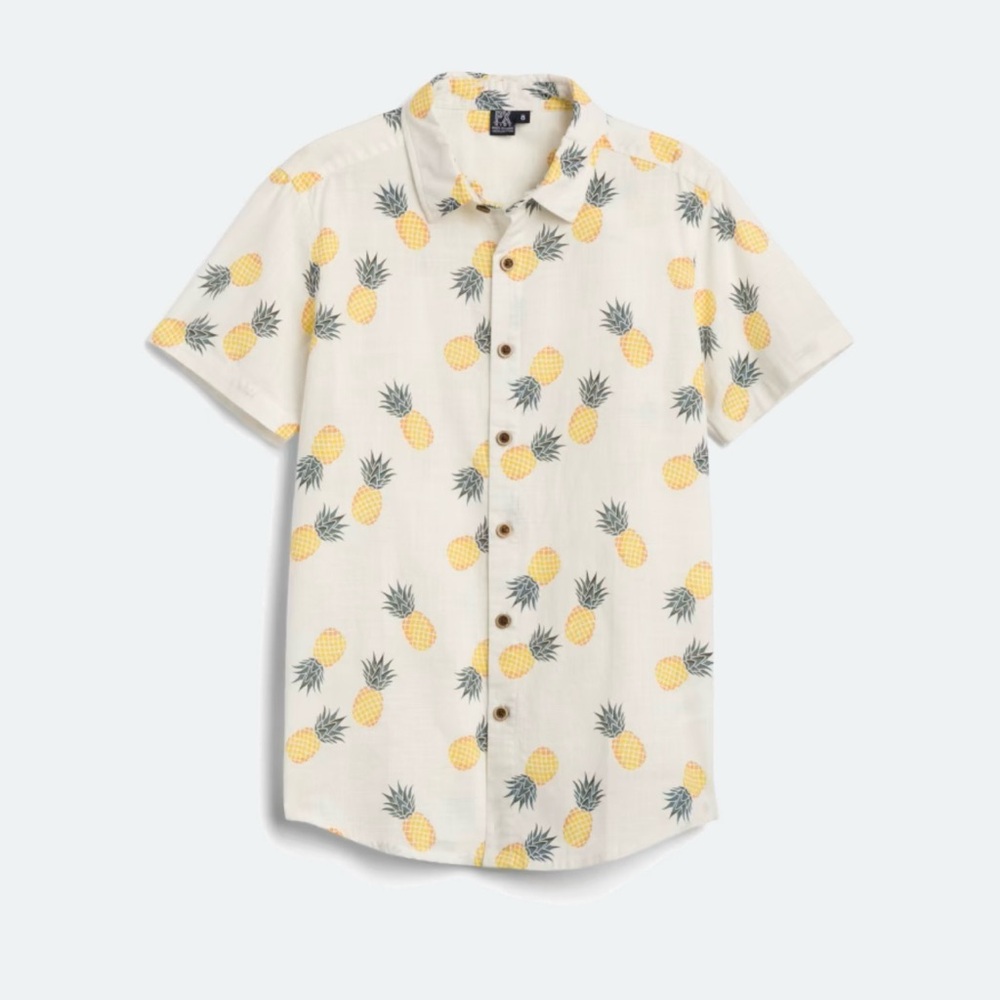Off-white button down with pineapples